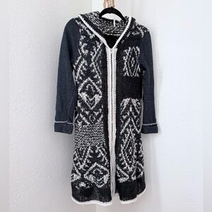 Free People White Moon Pattern Long Cardigan RARE FIND